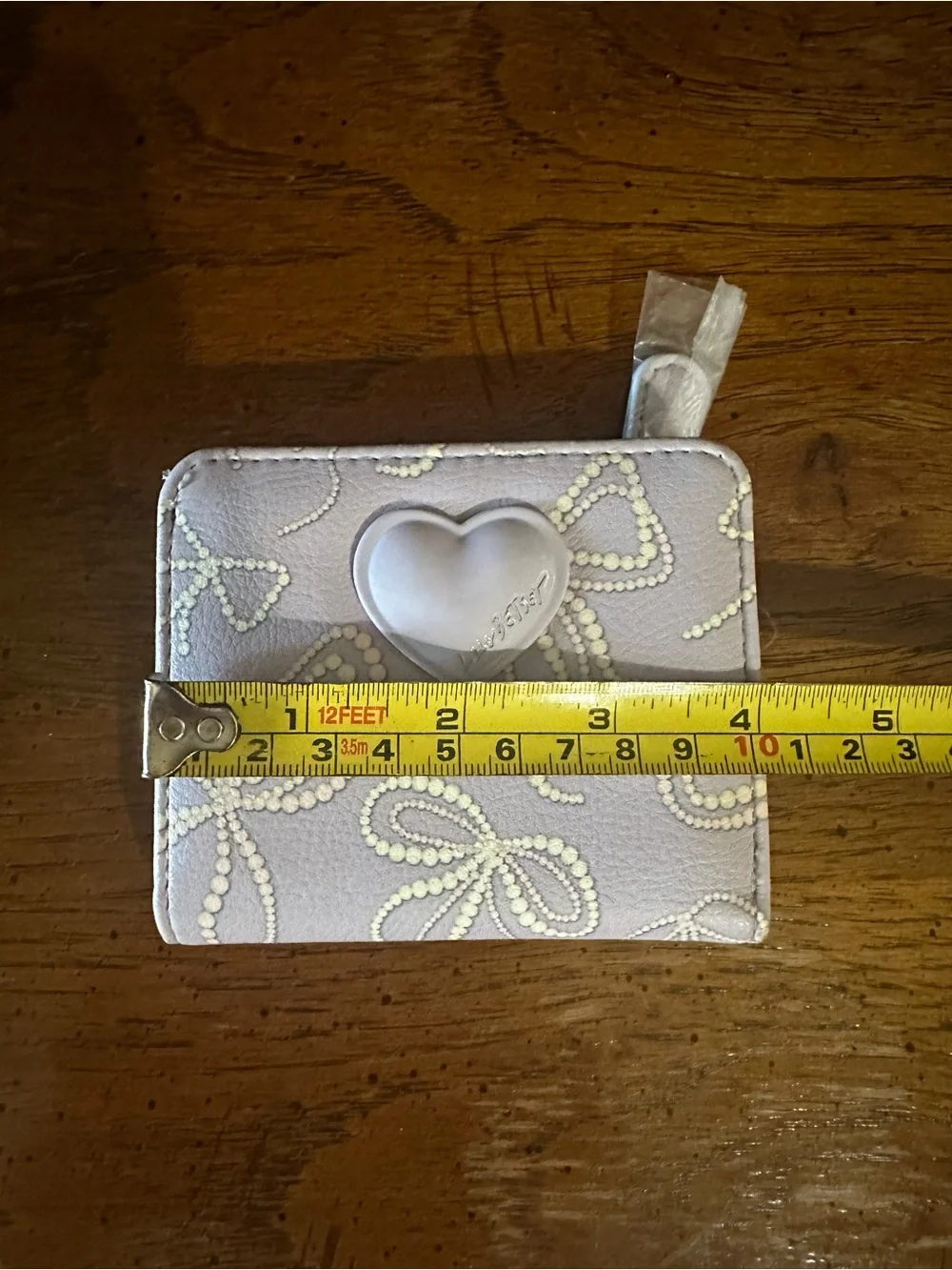 Luv Betsey Johnson Lavender Bifold Heart & Bows Print Girly Wallet NEW WITH TAGS